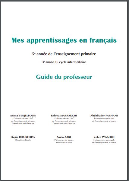 ​Guide Prof - ​​​Guide Mes apprentissages en Français 5 AEP